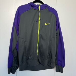 Nike Men's Gray and Purple Therma Fit  Jacket size L Intention rips